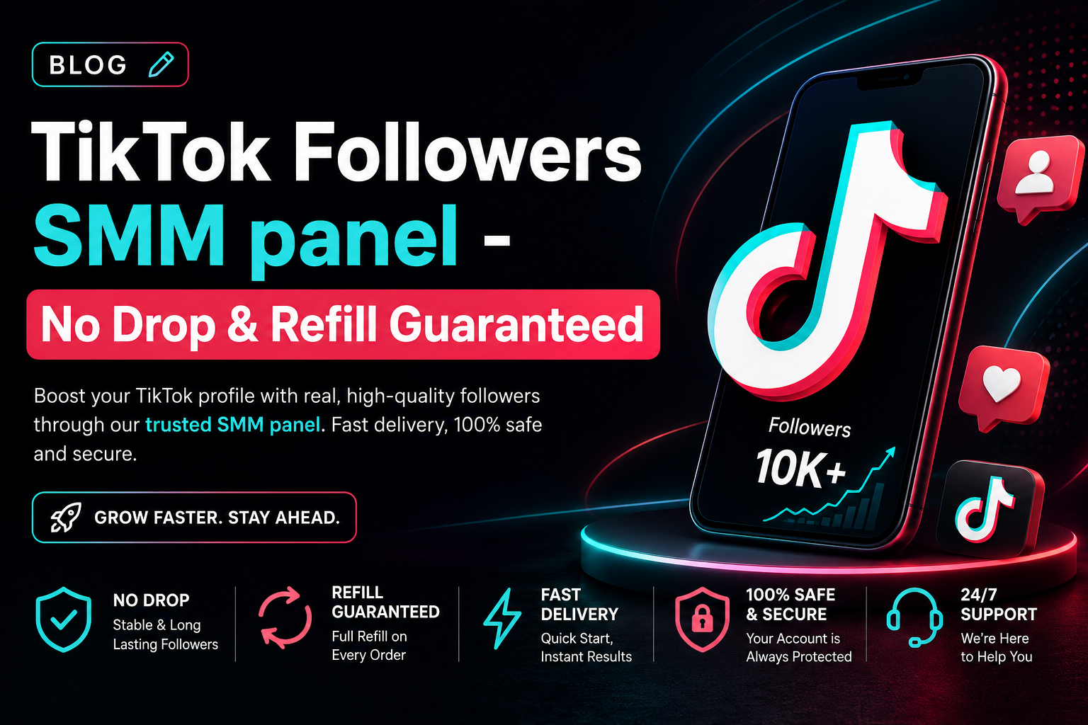 TikTok Followers SMM panel - No Drop & Refill Guaranteed